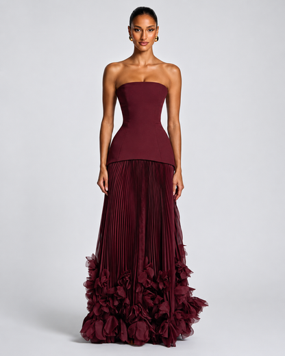 Strapless Floral Maxi Dress