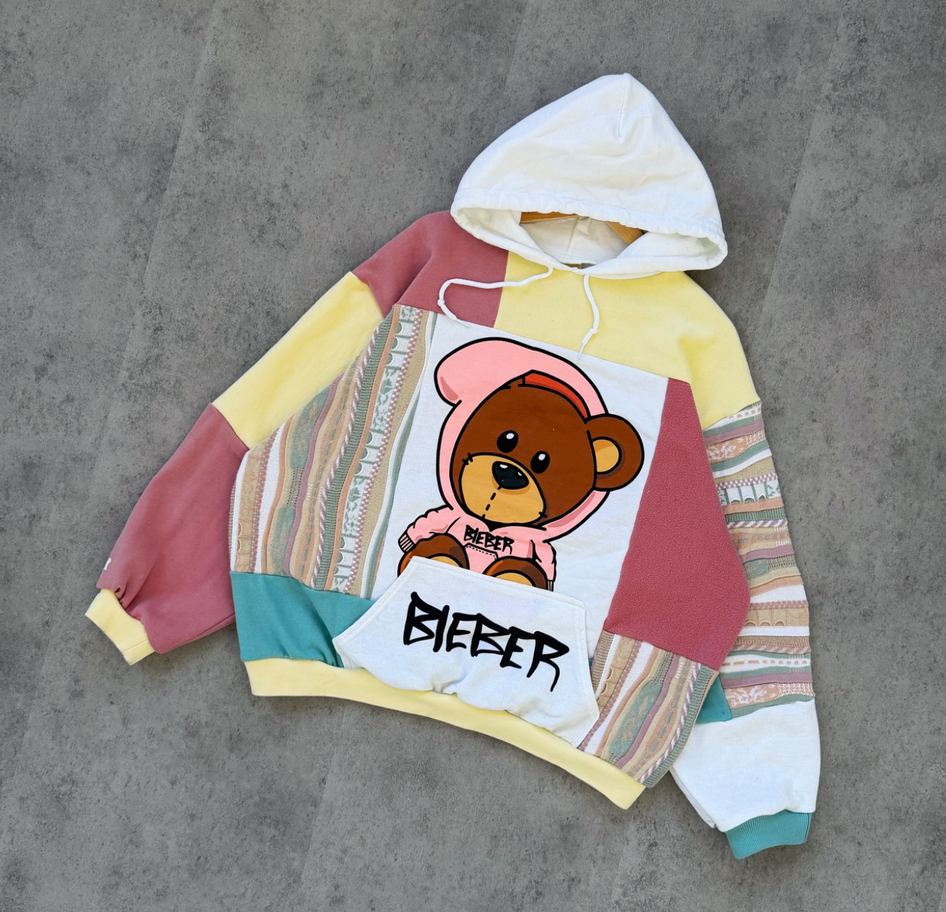 Bieber-Inspired Patchwork Hoodie – Limited Edition