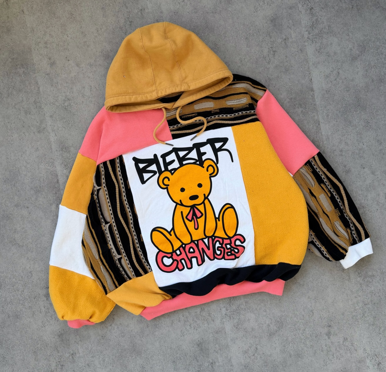 Bieber-Inspired Patchwork Hoodie – Limited Edition