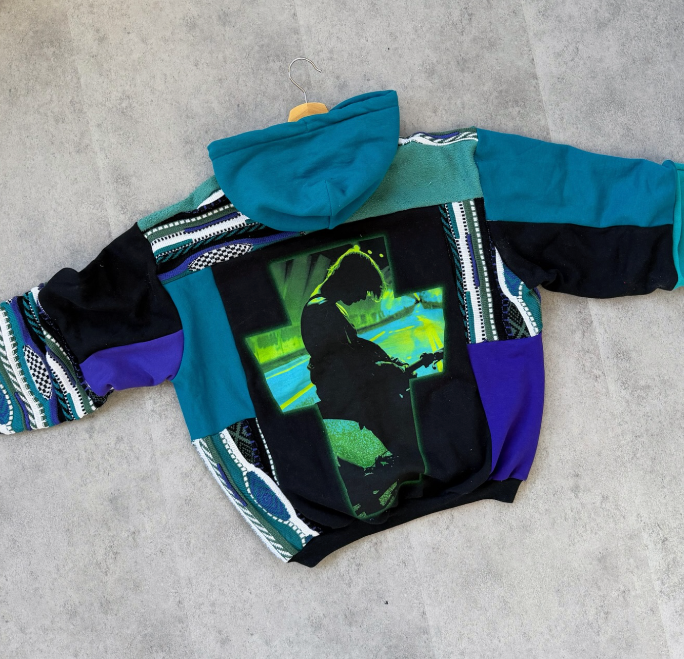 Bieber-Inspired Patchwork Hoodie – Limited Edition