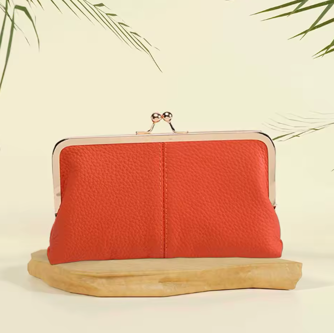 Vintage Kiss-Lock Leather Wallet