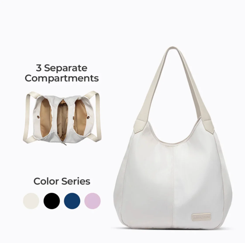 Minimalist Hobo Shoulder Bag — Soft Leather Daily Tote
