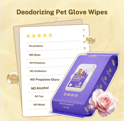Hypoallergenic No-Rinse Dog Grooming Wipes (20 Pack) - Coconut Scent