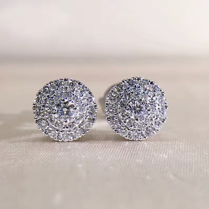 Brilliant Halo Stud Earrings for Women