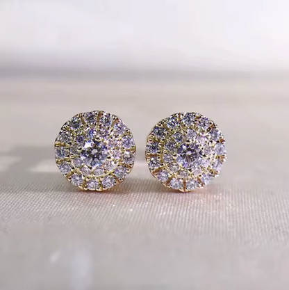 Brilliant Halo Stud Earrings for Women