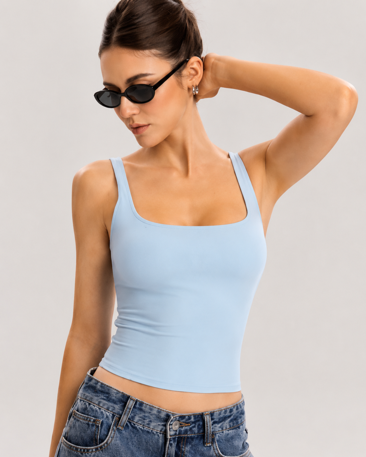 Double Layer Sculpt Tank Tops