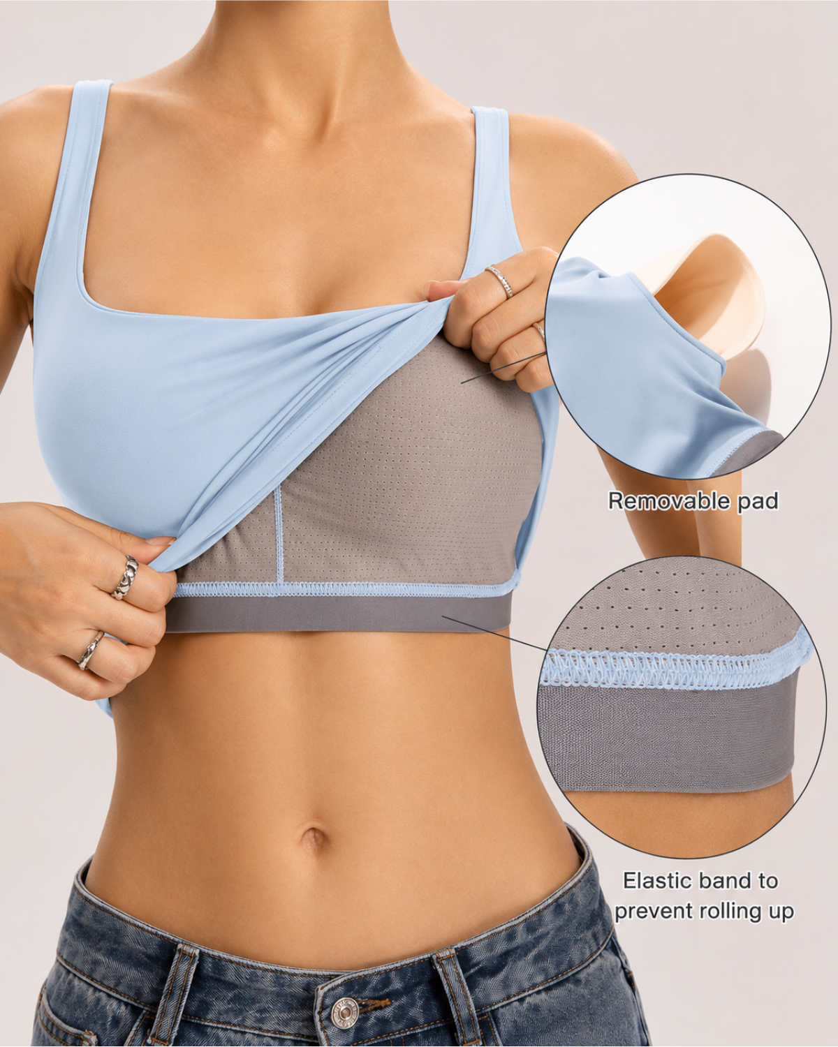 Double Layer Sculpt Tank Tops