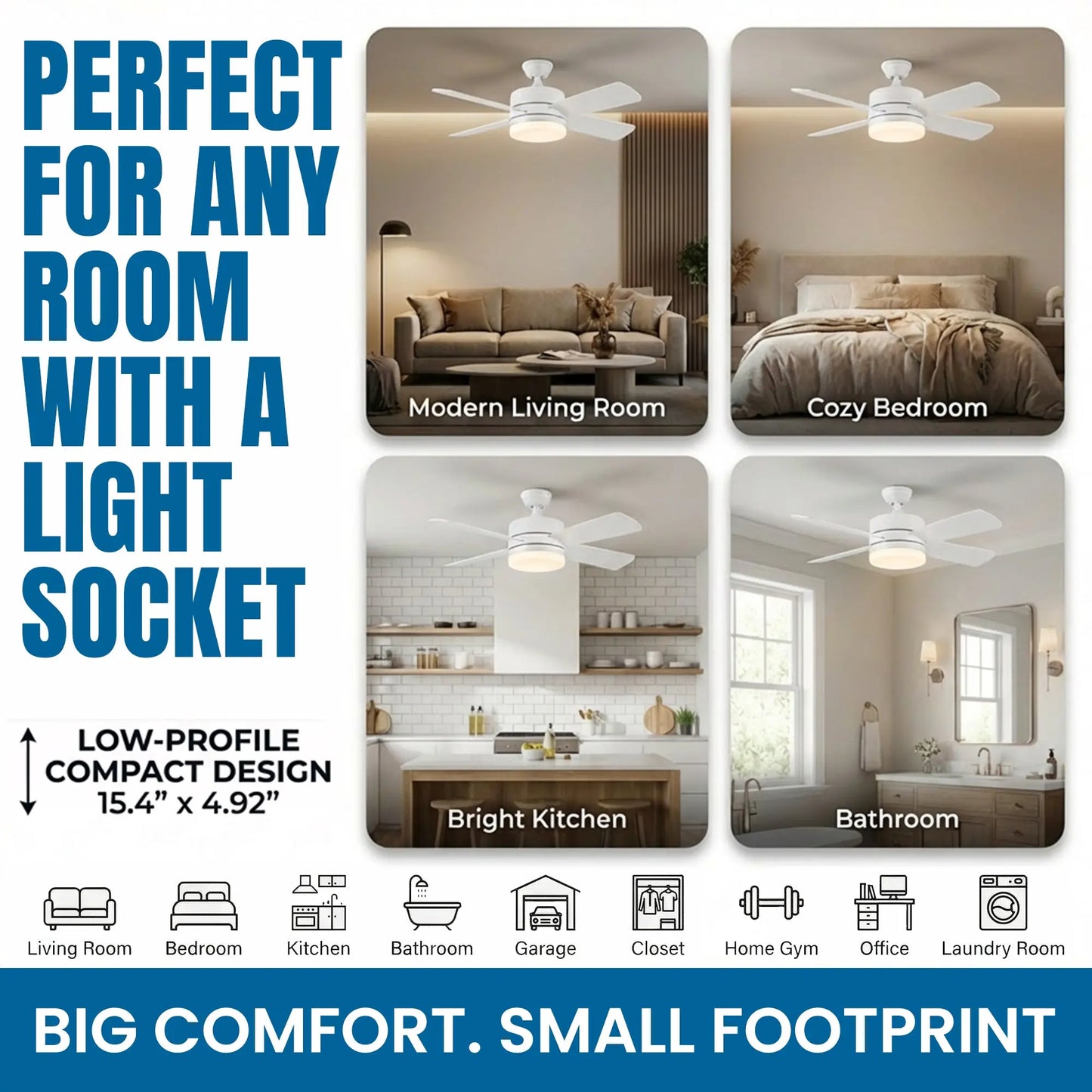 LED Socket Ceiling Fan