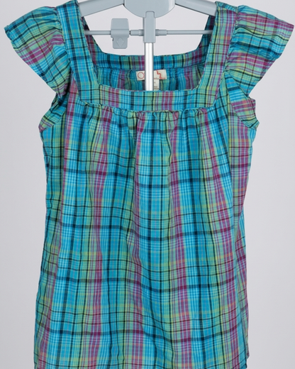Vintage Ocean Plaid Mini Dress